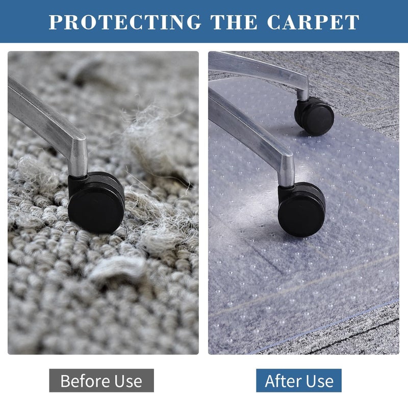 Tydle Chair Mat for Carpet, 36" x 48" Office Chair Mat for Carpeted Floors, Heavy Duty Rolling Computer Under Desk Mat with Grips, Floor Protector Mat for Home Office (Clear) - Image 5